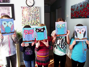 Kids painting workshop class in FSJ with Alison Newth