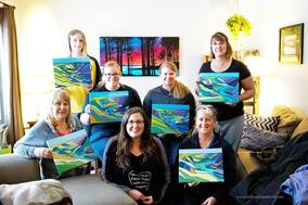 Peace River painting workshop class with Alison Newth in FSJ, Fort St. John, BC