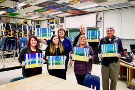 Adults painting workshop class in FSJ with Alison Newth