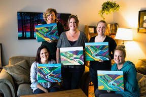 Peace River painting workshop class with Alison Newth in FSJ, Fort St. John, BC